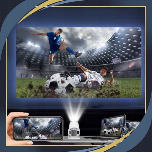 PROJEKTOR RZUTNIK 4K OBROTOWY Z GŁOŚNIKIEM PRZENOŚNY LED ANDROID WIFI na Arena.pl