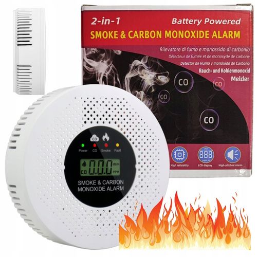 Czujnik Czadu i Dymu Detektor Tlenku Węgla Certyfikowany na Arena.pl