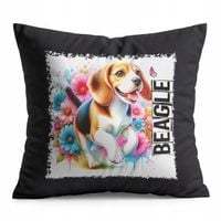 PODUSZKA CZARNA PREZENT - PIES PSY PIESEK RASA BEAGLE