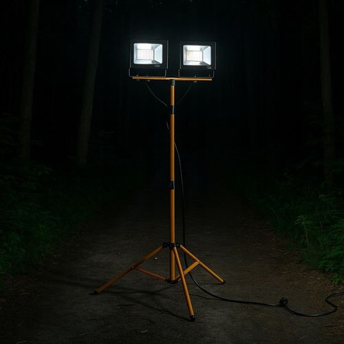 Halogen LED Statyw Budowlany Naświetlacz 2X 60W Zestaw Stojak RIWALL na Arena.pl