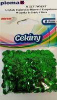 CEKINY BŁYSZCZĄCE 6MM 10G ZIELONY B140 BREWIS