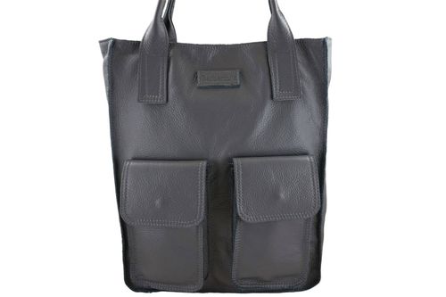 Torba shopper bag do pracy - Szara ciemna na Arena.pl