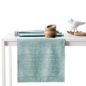 Zestaw obrus + bieżnik plamoodporny VESTA 115x250+35x250 miętowy AmeliaHome