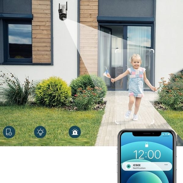 PODWÓJNA KAMERA WIFI IP SMART ZEWNĘTRZNA OBROTOWA 2x 3MPx DETEKCJA 6MPx 6MP zdjęcie 15