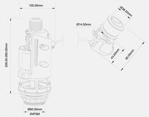 Dwufunkcyjny uniwersalny zawór spustowy spłukujący do Spłuczki 3/6L kompakt na Arena.pl