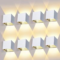 KINKIET 8 SZTUK ZESTAW KINKIETY LAMPA ŚCIENNA BIEL
