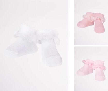 SKARPETY Z FALBANKĄ SKFA/BABY 3-6 miesięcy różowy na Arena.pl