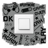 Naklejka Pod Włącznik Światła Game Over Gra Piksele Kontroler 20cm x 20cm