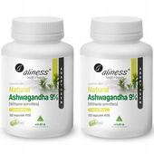 2 x ASHWAGANDHA 9% 560 mg 100 kapsułek STRES Kortyzol PAMIĘĆ SEN Krążenie