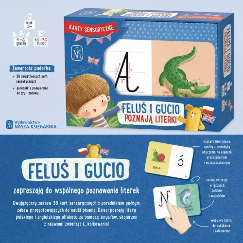 Gra edukacyjna dla dzieci dla przedszkolaków Feluś i Gucio poznają literki na Arena.pl
