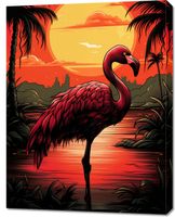 Obraz 70x90cm Flaming nad Wodą