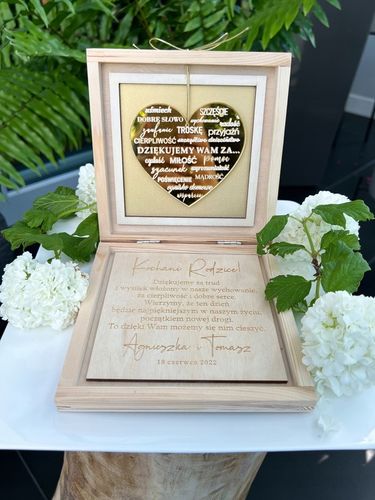 PODZIĘKOWANIE dla RODZICÓW ślub WESELE pudełko na Arena.pl