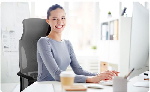 Fotel biurowy z mikrosiatką Praga - szary na Arena.pl