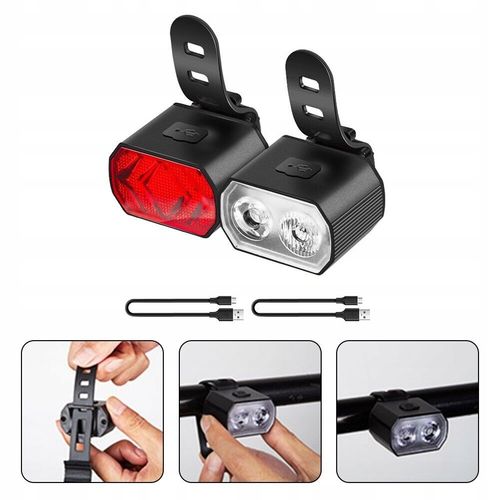 Lampka Rowerowa Led Usb Przód Tył Zestaw Do Roweru na Arena.pl