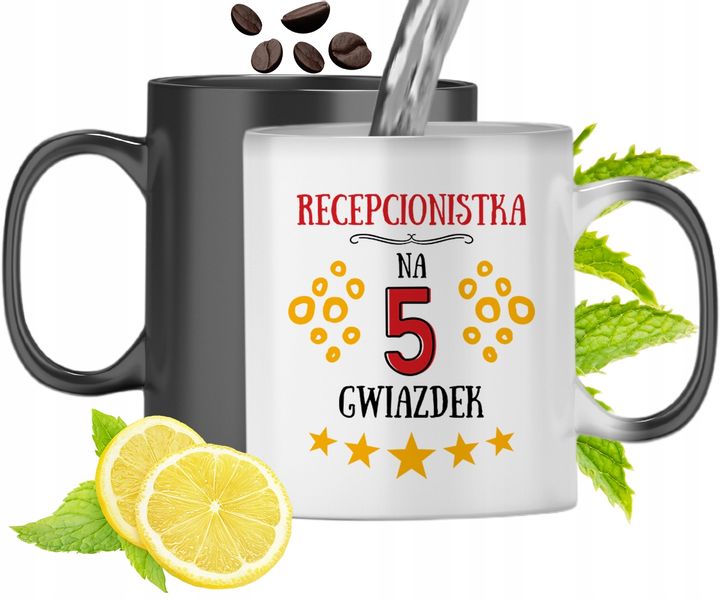 Dla Recepcjonistki Kubek Magiczny Na Prezent Z Nadrukiem Ze Zdjęciem zdjęcie 1
