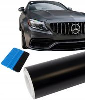 FOLIA CZARNY MAT 50cm x 152cm CZARNA MATOWA SAMOCHODOWA OKLEINA + RAKLA