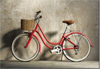 100 70CM OBRAZ PŁÓTNO CZERWONY ROWER PŁÓTNO RAMA