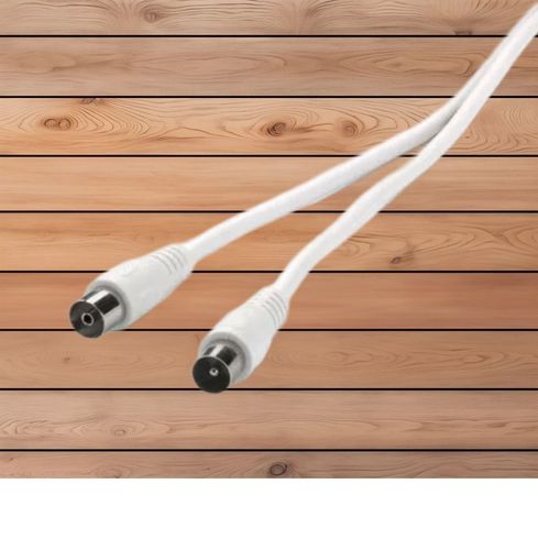 Kabel Antenowy Koncentryczny Wtyk Gniazdo 1,5m 90dB Biały TV HDTV 4K na Arena.pl