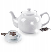 Dzbanek PORCELANOWY do zaparzania podawania kawy herbaty ziół naparów 1,7L