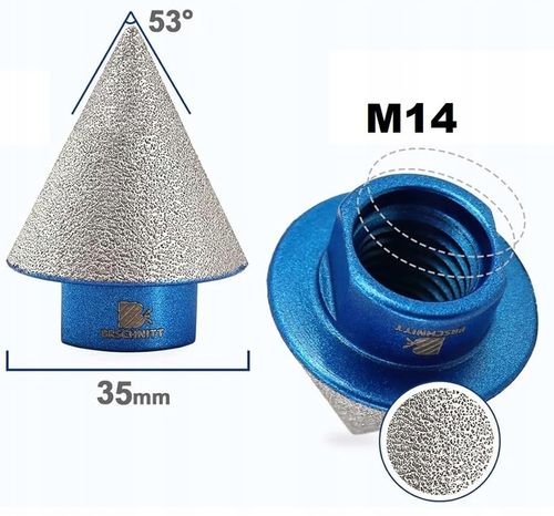 FREZ STOŻKOWY STOŻEK DIAMENTOWY 35mm M14 DO GRESU PŁYTEK GLAZURY na Arena.pl