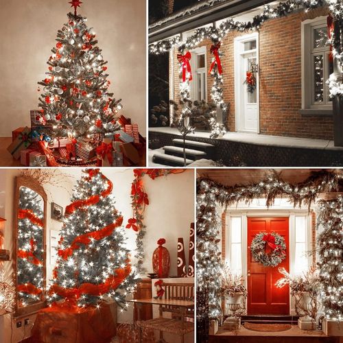 LAMPKI CHOINKOWE 1000 LED BIAŁE ZIMNE IP44 68 M 8 TRYBÓW NA CHOINKĘ na Arena.pl