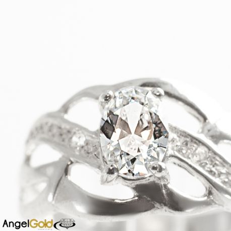 SREBRNY PIERŚCIONEK AŻUROWY Z CYRKONIAMI SREBRO PRÓBY 925 na Arena.pl