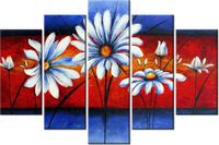 100CM 150CM OBRAZ 5 ELEM POLNE KWIATY ŚCIENNY