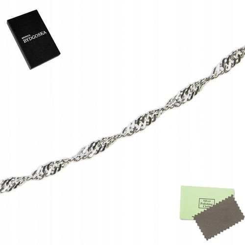 SREBRNY ŁAŃCUSZEK 40 CM SREBRO SINGAPUR ŁAŃCUSZEK DAMSKI SREBRO PRÓBA 925 na Arena.pl