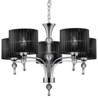 Klasyczna lampa wisząca Impress nad stół czarna chrom
