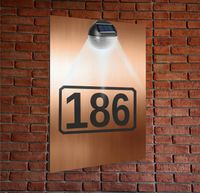 miedziana TABLICZKA ADRESOWA aluminiowa numer domu oświetlona pionowa 30x20