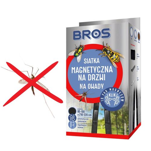 BROS Siatka na Drzwi Magnetyczna Przeciw Owadom 100x220cm Czarna na Arena.pl