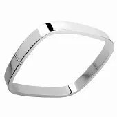 ELEGANCKA SZTYWNA PROSTOKĄTNA SREBRNA GŁADKA BRANSOLETA 7MM WYSOKI POŁYSK