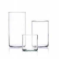 Zestaw wazonów szklanych 3 sztuki 10-15-20 cm