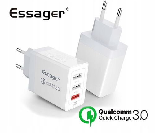 Szybka ładowarka sieciowa zasilacz 3x USB 30W QC3 na Arena.pl