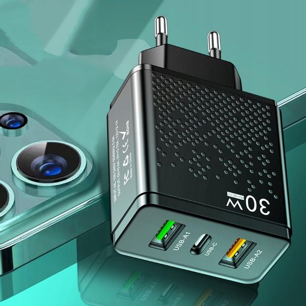 ŁADOWARKA SIECIOWA USBC 30W PD 2xUSB QC 5A zdjęcie 3