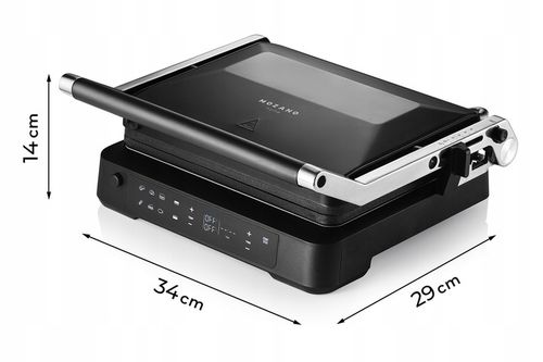 GRILL ELEKTRYCZNY OPIEKACZ ROZKŁADANY 6 PROGRAMÓW 2 TERMOSTATY 2000W na Arena.pl