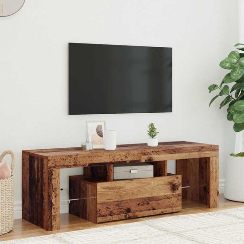 Szafka pod TV z oświetleniem LED, stare drewno, 120x36,5x40 cm na Arena.pl