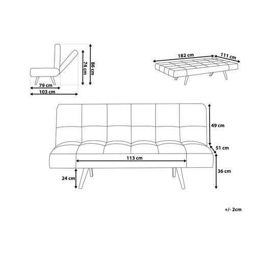 Sofa rozkładana jasnoszara INGARO na Arena.pl