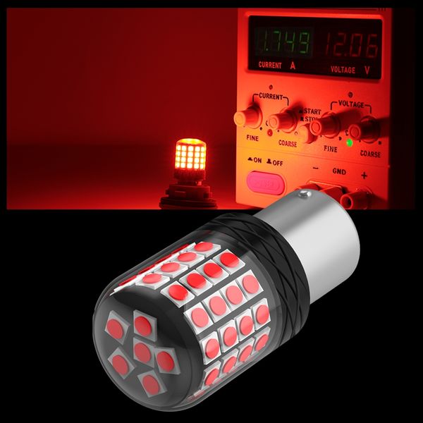 ŻARÓWKA P21W LED CZERWONA STOPU CAN BA15S XSTORM zdjęcie 6