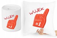 Dla Wujka Zestaw Poduszka + Skarbonka Prezent Z Nadrukiem Ze Zdjęciem