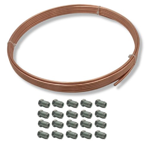 Rurka miedziana na przewody hamulcowe krążek 10mb + 20szt końcówek M10x1 na Arena.pl