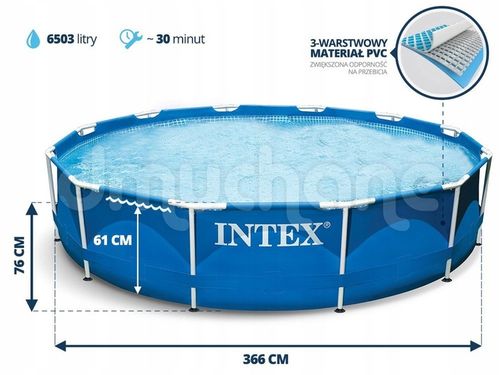 BASEN OGRODOWY STELAŻOWY 366x76 OGRÓD INTEX 28210 na Arena.pl