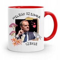 Kubek Czerwony Donald Tusk Po Platforma Prezent Z Nadrukiem Ze Zdjęciem