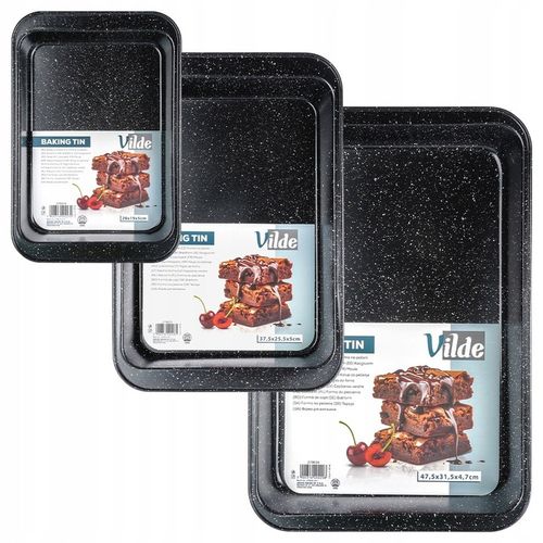 3x Forma GRANITOWA blacha brytfanna brytfanka blacha pieczenia mięsa ciasta na Arena.pl