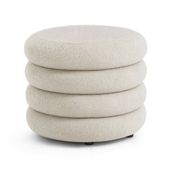 Pufa siedzisko do salonu MOLLIS teddy ze schowkiem 55 cm Mglista Biel