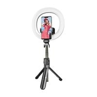 selfie stick/statyw puluz z lampą pierścieniową led