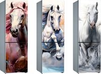 Mata magnetyczna magnes ozdobny na lodówkę BIAŁE KONIE RÓŻNE WZORY 210x61cm