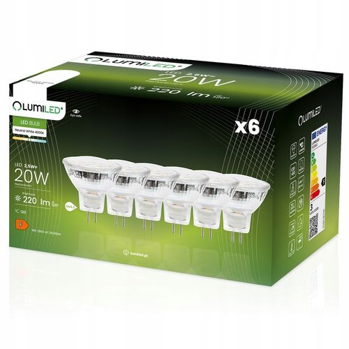 6x Żarówka LED MR11 GU5.3 2,5W 4000K 230V LUMILED na Arena.pl