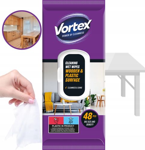 vortex chusteczki nawilżane do mebli, flip top, 48 sztuk na Arena.pl