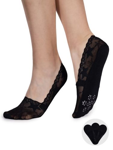 Skarpety stopki damskie niskie koronkowe z ABS czarne 3PAK 36-41 YOCLUB na Arena.pl